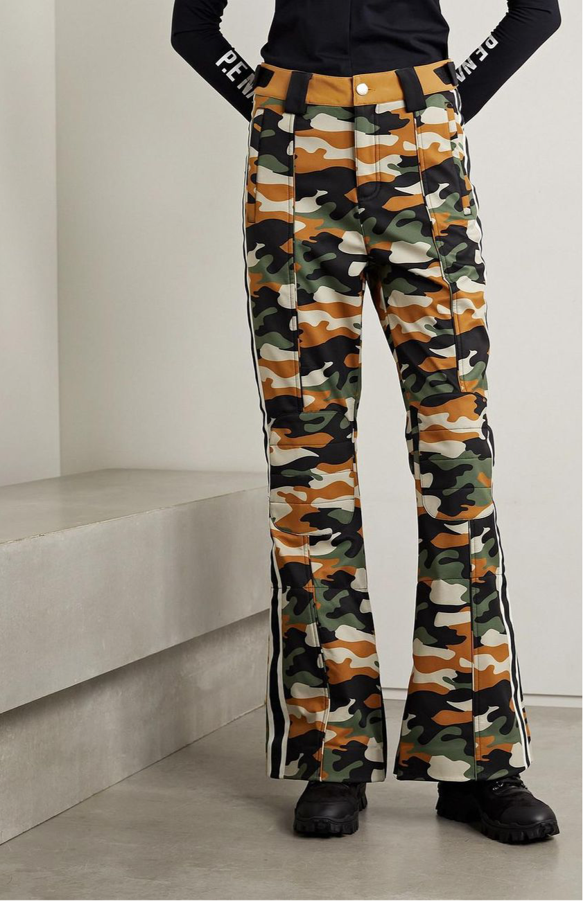 P.E NATION - Chicane Camouflage-print flared ski pants