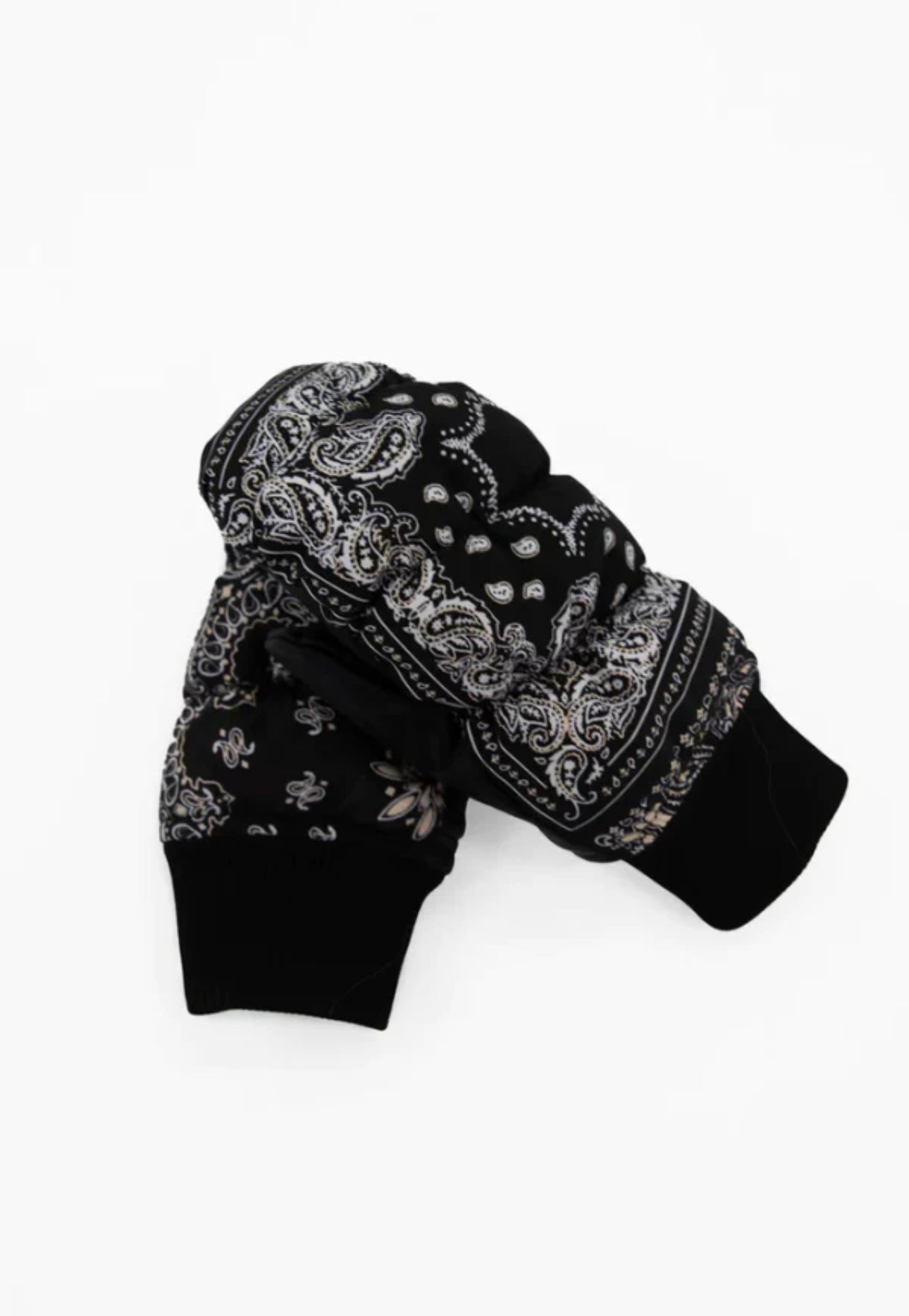 P.E NATION - Black Bandana Print Ski Gloves