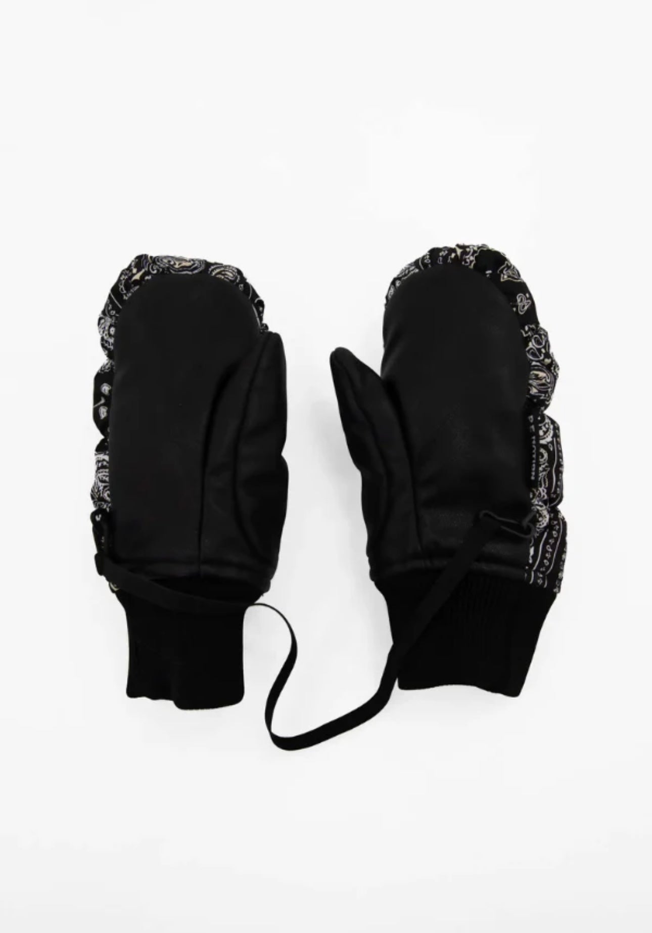 P.E NATION - Black Bandana Print Ski Gloves