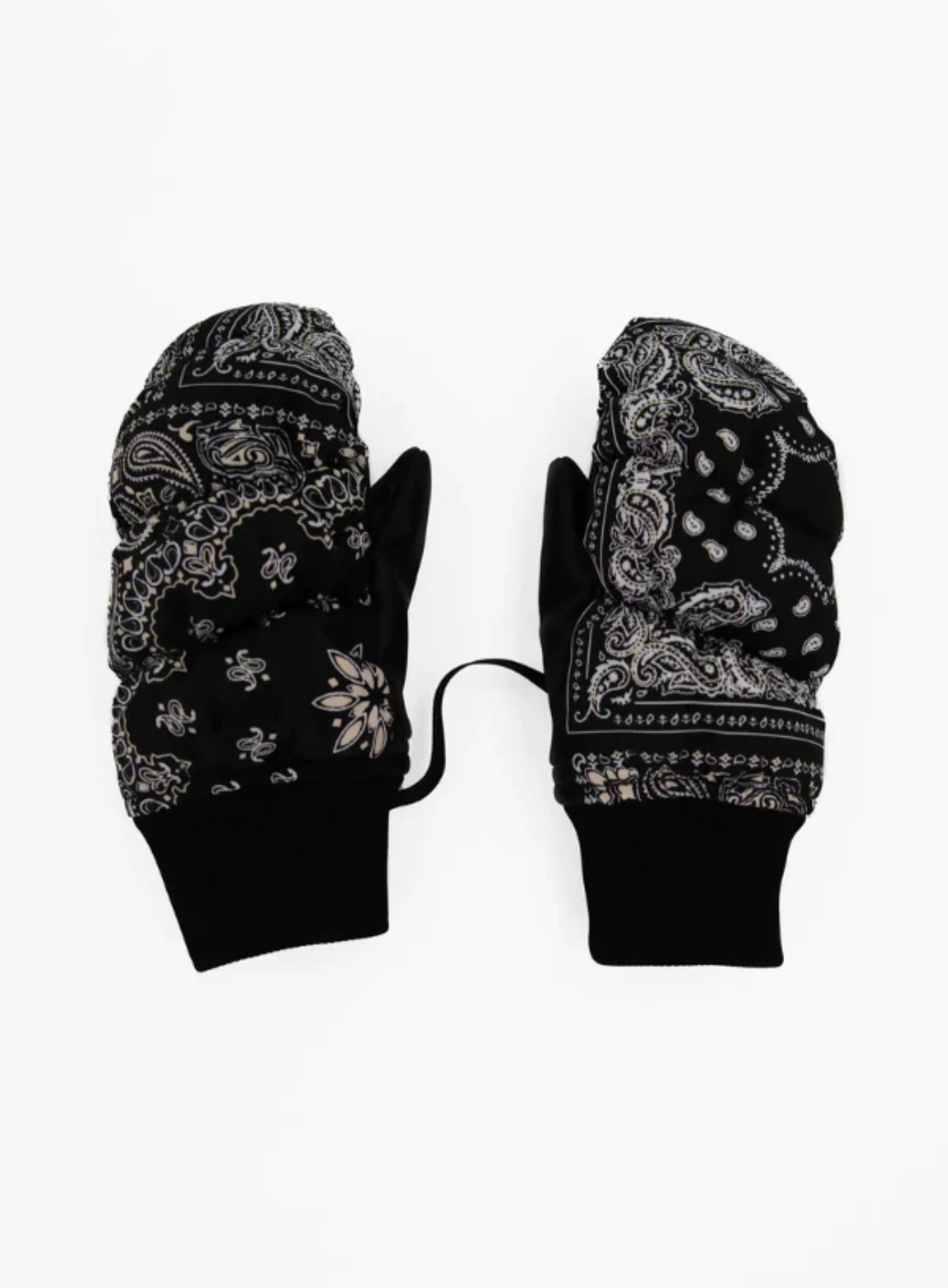 P.E NATION - Black Bandana Print Ski Gloves