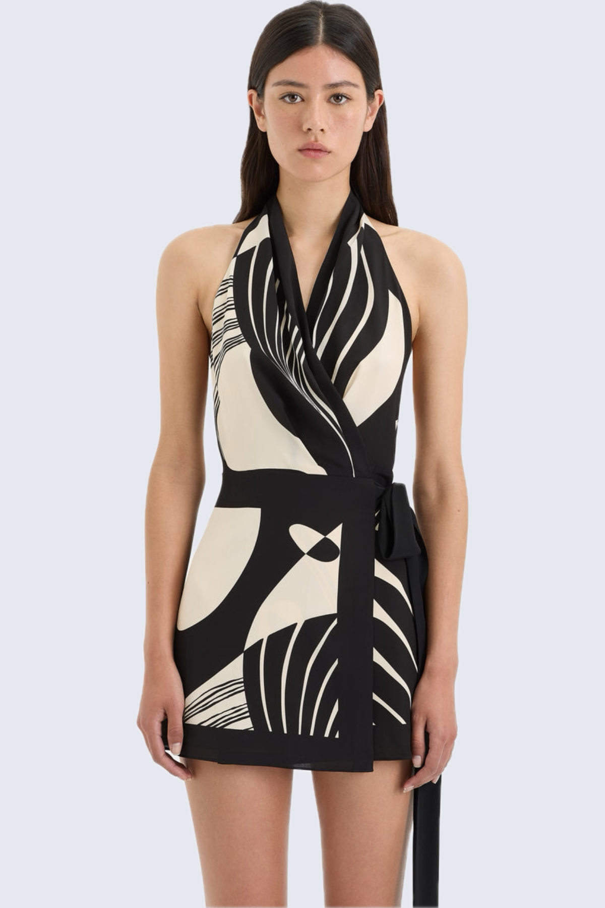 SIR. Realisme Wrap Halter Mini Dress