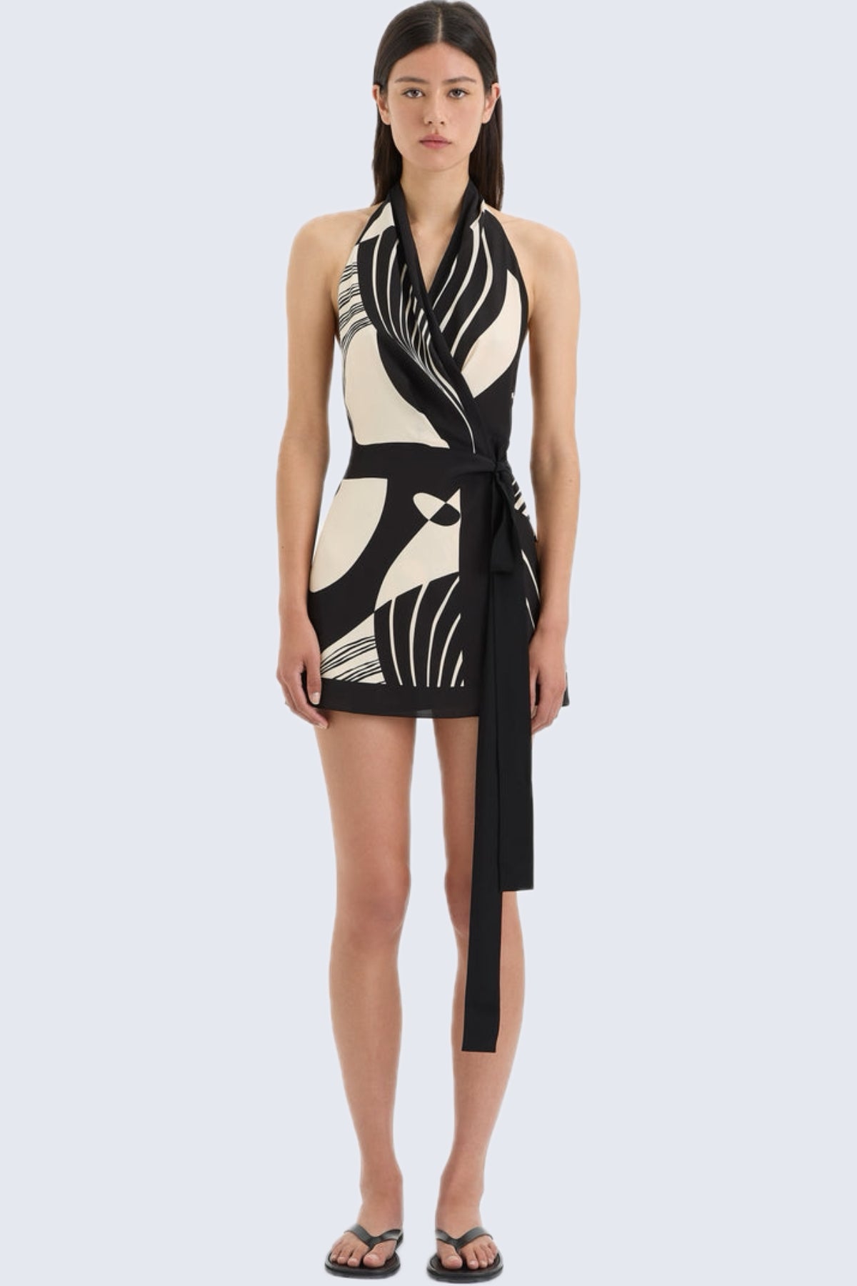 SIR. Realisme Wrap Halter Mini Dress